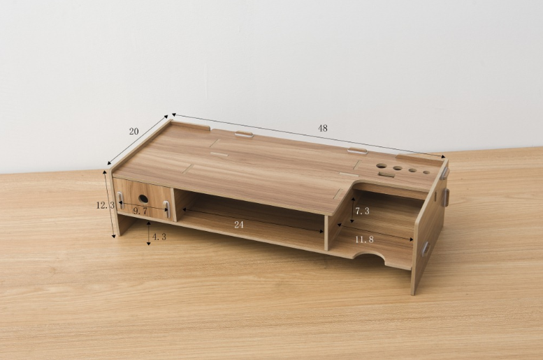Wooden Desktop Computer Stand and Organizer office desk accessory