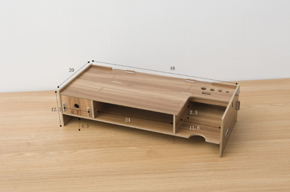 Wooden Desktop Computer Stand and Organizer office desk accessory