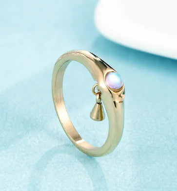 Three-Dimensional Minimalist Pearl Titanium Steel Ring