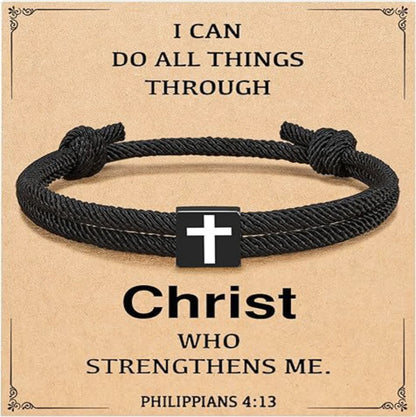 Milan Rope Braided Cross Bracelet